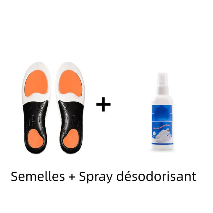 Semelles intérieures absorbant les chocs avec soutien de la voûte plantaire