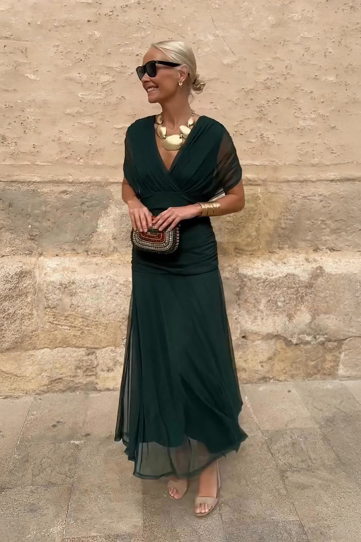 Louisa | Robe Maxi de Fête Élégante à Col V